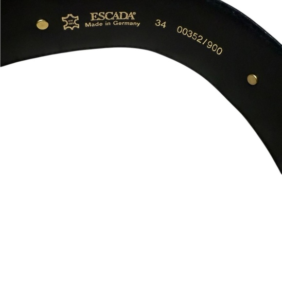 Vintage Escada Suede Leather Heart Black and Gold Women's Belt - Picture 3 of 7